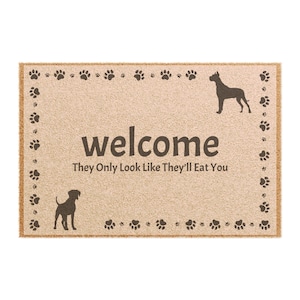 Playful Dog-Themed Doormat - Funny Pet Welcome Mat, Dog Lover Gift, Rustic Home Decor, Customized Pet Sign, Housewarming Gift