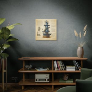 Lienzo decorativo con planos industriales, decoración vintage, impresión de ingeniería, arte para oficina en casa, regalo único para ingenieros. imagen 7