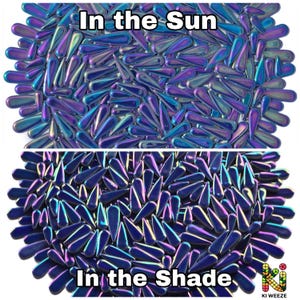 KiWeeze Iridescent Cobalt Blue Petal Tiles 200g Color-Shifting Finish Ceramic Droplet Shaped in 3 Sizes for Mosaics, Crafts and DIY Projects
