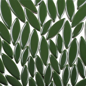 Forest Green Ceramic Petal Mosaic Tiles | Art & Craft Supplies