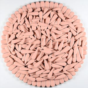 KiWeeze Blush Pink Ceramic Mosaic Tiles Petal Droplet Shape 200g Craft Supply for Mosaic Art