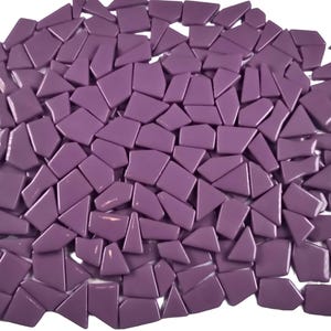 KiWeeze 200g Glossy Purple Irregular Shaped Glass Mosaic Tiles for Crafts, Perfect for Mosaic Art Crafting Supplies and DIY
