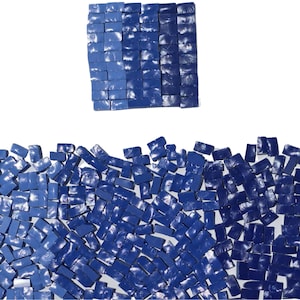 Blue Smalti Glass Tile Mix, Hand Cut Mosaic Art Supply (200g)