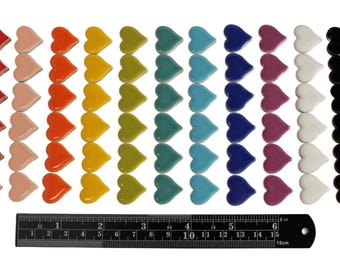 Heart Mosaic Tiles: 200g 11 Vibrant Colors, Ceramic DIY Craft Supply