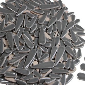 KiWeeze 200g Gray Ceramic Petal Mosaic Tiles, Droplet Shaped Tiles for Mosaics Crafts and DIY Projects