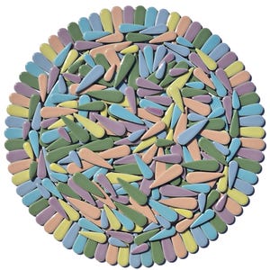 KiWeeze 200g Pastel Ceramic Petal Mosaic Tiles Light Pink, Baby Blue, Yellow, Periwinkle, Purple & Mossy Green Mix Droplet Shaped Tiles