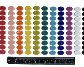 Ceramic Mosaic Oval Tiles: 11 Vibrant Colors, 200g DIY Craft Supply