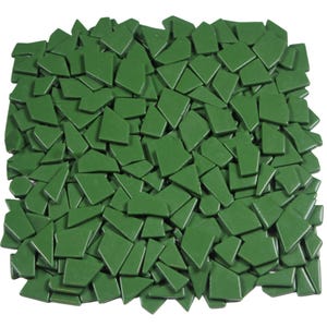 KiWeeze 200g Glossy Dark Green Irregular Shaped Glass Mosaic Tiles, Perfect for Crafts, Mosaics and Art Projects
