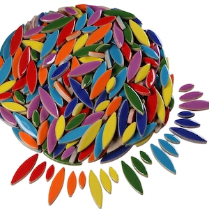 Ceramic Mosaic Tile Petal Shape Design Art Project Material Craft Supply Colorful Piece Decoration