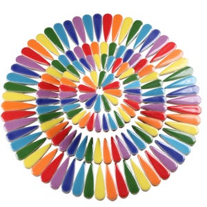 KiWeeze 200g Multicolor Petal Ceramic Mosaic Tiles  Droplet Shape 7 Color Mix for DIY Crafts Mosaics Garden and Decor