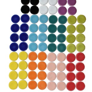 KiWeeze Ceramic Mosaic Tiles Round Shape 11 Color Mix 200g Round DIY Tiles for Craft Supply, Mosaics & Art Projects