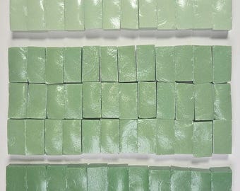 Green Mix of Hand Cut Smalti Glass Mosaic Tile: 100g or 200g Art Supply