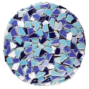 KiWeeze 200g 5 Shades of Blue Ceramic Mosaic Tiles Irregular Shapes Craft Supplies for Mosaic Art and DIY Projects