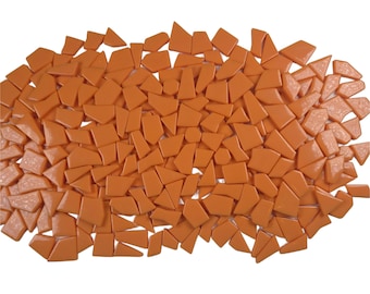 Orange Glass Mosaic Tiles: 200g Irregular Craft Supplies Glossy Finish