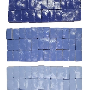 Blue Smalti Glass Mosaic Tile Mix – 100g or 200g - 3 Shades of Blue Hand-Cut Smalti Tiles