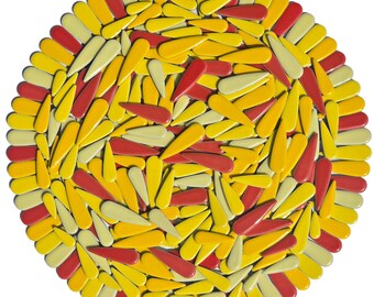 Ceramic Petal Mosaic Tiles:200g  Red and Yellow Droplet Mix