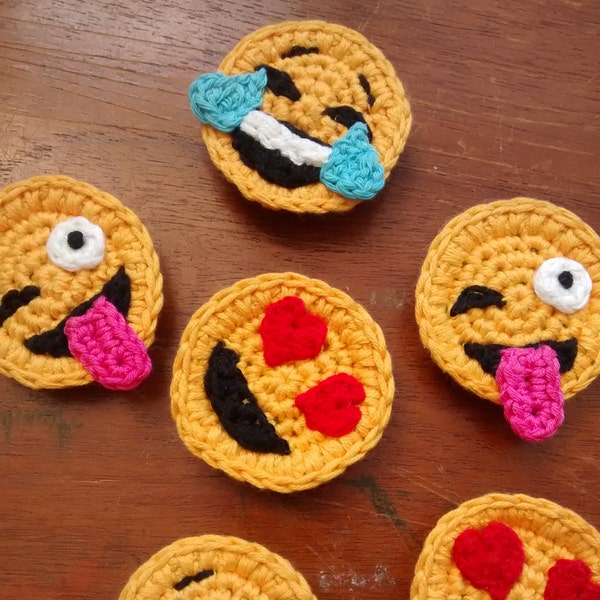 Emoji crochet pattern, instant download, pdf, smilies, crochet emojis motifs