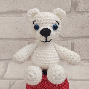 Berwyn the polar bear, a download crochet pattern for a teddy bear image 4