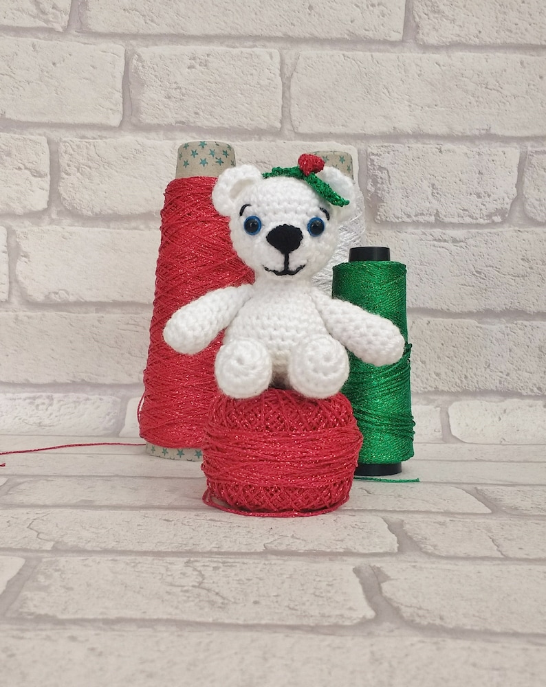 Berwyn the polar bear, a download crochet pattern for a teddy bear image 1