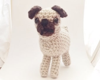 Portia Pug and Puppies pdf crochet pattern