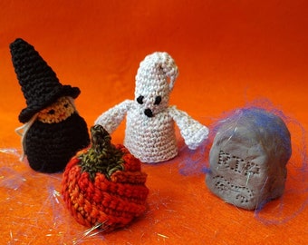 3 Halloween Themed mini-chocolate cosies, crochet pattern, pdf instant download