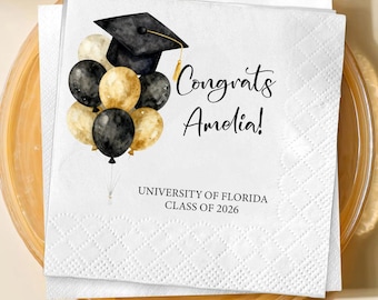 Graduation Save the Date Napkins, Custom Graduation Party Napkins 2026, Personalized Grad Decor, College High School Celebration Supplies