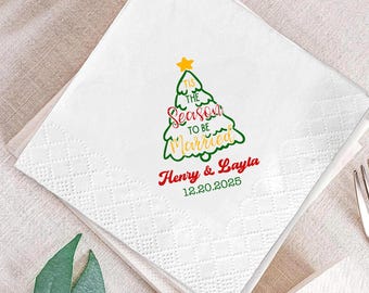 Tis The Season To Be Married Napkins | Christmas Wedding Party Decor