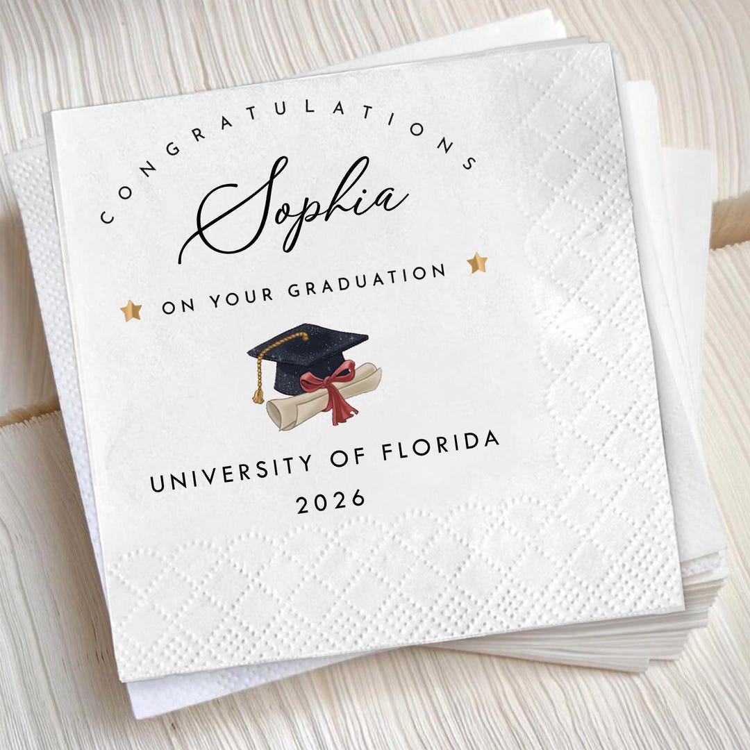 Personalized Graduation Napkins, Custom Name Class of 2026 Party Decor ...