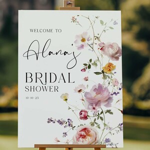 Wildflowers Bridal Shower Welcome Sign: Printable Poster (Digital Download)
