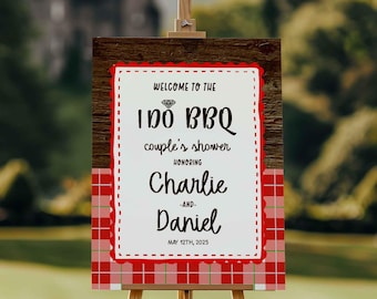 I Do BBQ Welcome Sign: Couples Shower Party Decor (Digital Download
