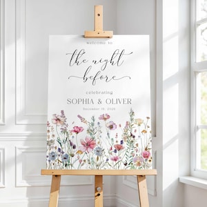 Wildflower Rehearsal Dinner Sign: Personalized Meadow Welcome (Digital Download)