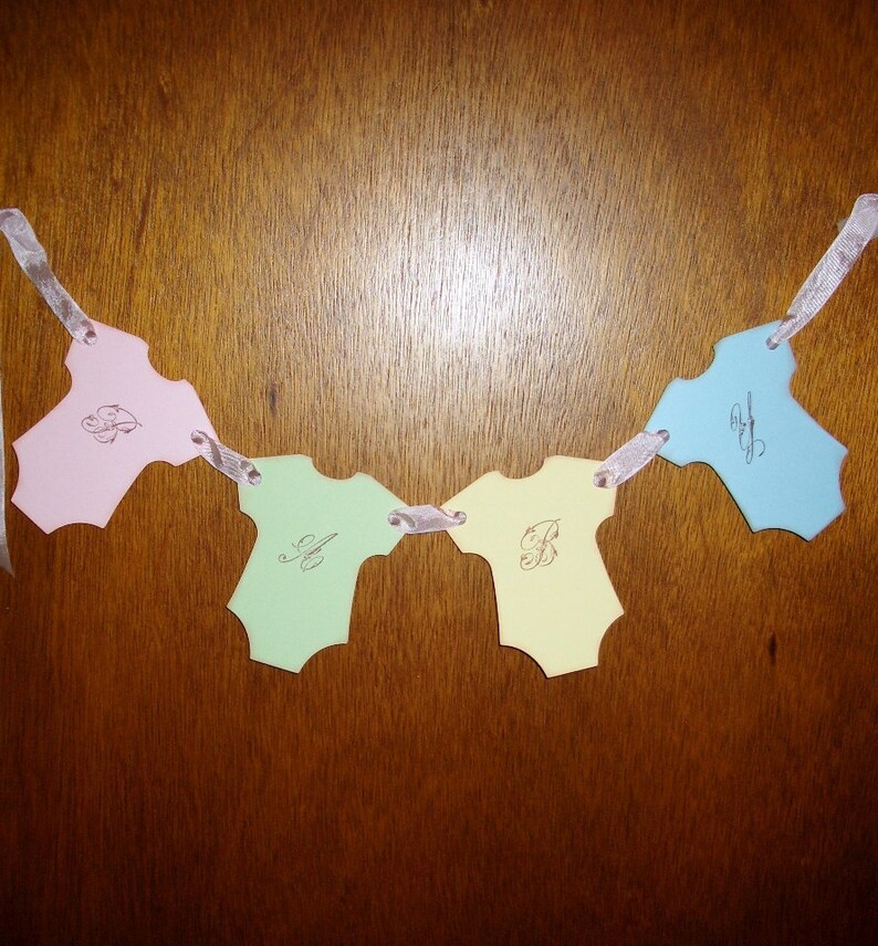 Baby Shower Onesie Banner Garland Etsy