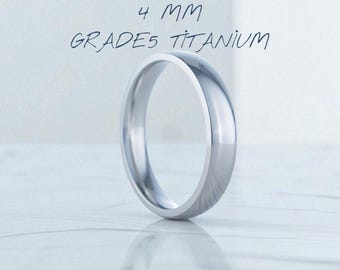Anello Nuziale In Titanio - Motivo Opaco E Lucido, Fascia Piatta 5mm O 7mm, Nuovo In Confezione