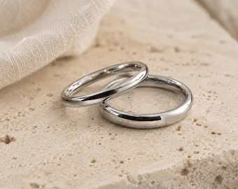 Polished Titanium Wedding Band: Custom Engraved Minimalist Ring