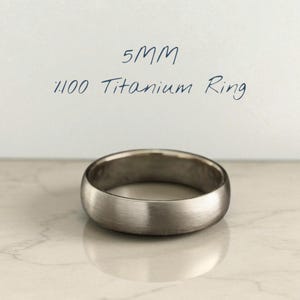5mm Titanium Wedding Band – Matte Brushed Men’s Ring – Custom Engraved Comfort Fit Titanium Ring – Gift for Him
