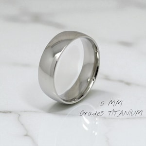5mm Titanium Wedding Ring•Personalized Engraved Men’s Wedding Band•Comfort Fit Titanium Ring for Him-Titanium wedding ring-Personalised ring