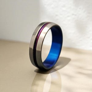 Anodized Titanium –Unique Lightweight Band-Titanium Ring-Unisex Wedding Ring-Rainbow Titanium Ring-Vibrant Ring-Minimalist Titanium Ring