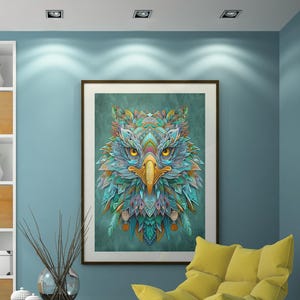 Eagle Spirit Animal Print: Meditative Totem Art