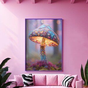 Mystischer Pilz Kunstdruck : Trippy Psychedelic Boho Dekor