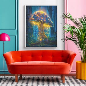 Digital Download, Mushroom Patch, Fungi Poster, Mushroom Poster, Spiritual Awakening, Numerology Wall Art, Mushroom Home Decor, Gift for Her