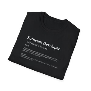 Software Developer Funny Dictionary Definiton T-Shirt, Prank Birthday Gift for Brother Sister Mom Dad Coworker Office Geek image 2