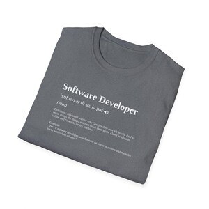 Software Developer Funny Dictionary Definiton T-Shirt, Prank Birthday Gift for Brother Sister Mom Dad Coworker Office Geek image 3
