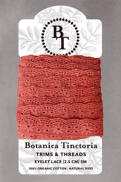 Naturellement teint bio coton dentelle, 25mm de large - rouge * vendu par la carte de 5m * Naturellement teint bio coton dentelle, dentelle, dentelle, 25mm de large - rouge * vendu par la carte de 5m * 33b829
