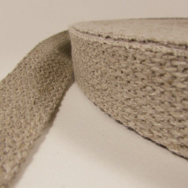 Hemp Webbing, 100% Hemp, Sold by the Yard, Natural (undyed), 3/4" Wide