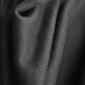 Organic Interlock, Black, 60&quot; wide, 100% Organic Cotton