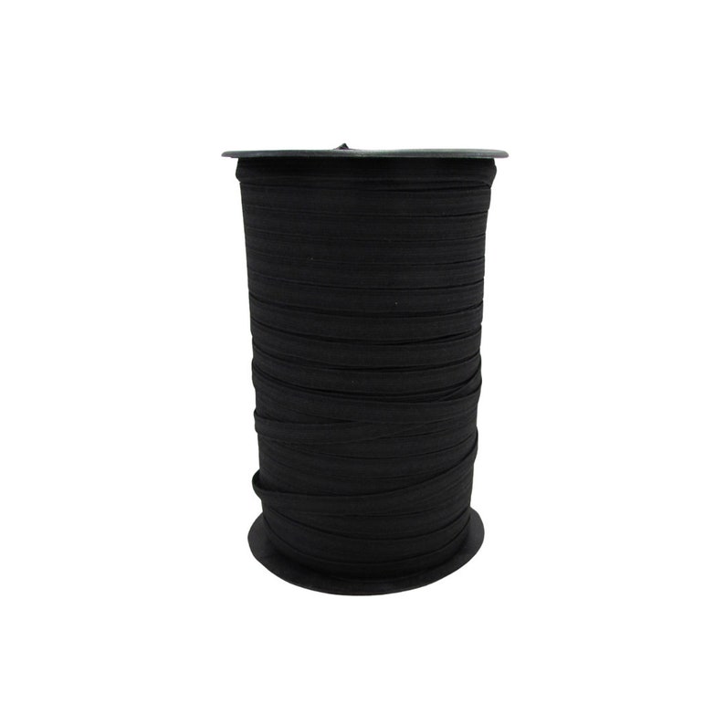 3/8 Black Knitted Elastic by the Spool image 1