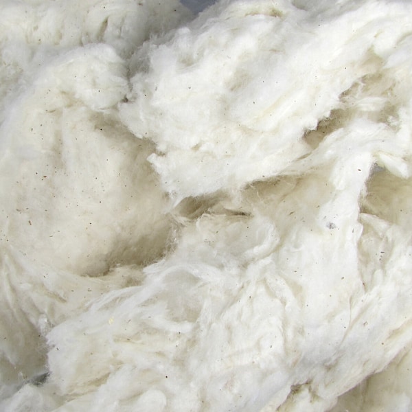 Relleno de algodón orgánico, bateo, fibra, 100% orgánico certificado, 100 gramos