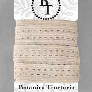 Renda de algodão orgânico tingido naturalmente, 20mm de largura - Cinza Claro *vendido em cartão de 5m*