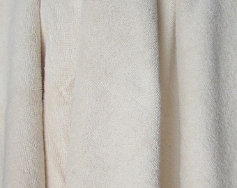 Tela de rizo de algodón orgánico, 60" de ancho, natural, tela cortada a medida