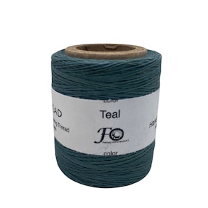 May include: Teal hand-sewing thread on a spool. The label reads "Teal" and "FO Fabrications".